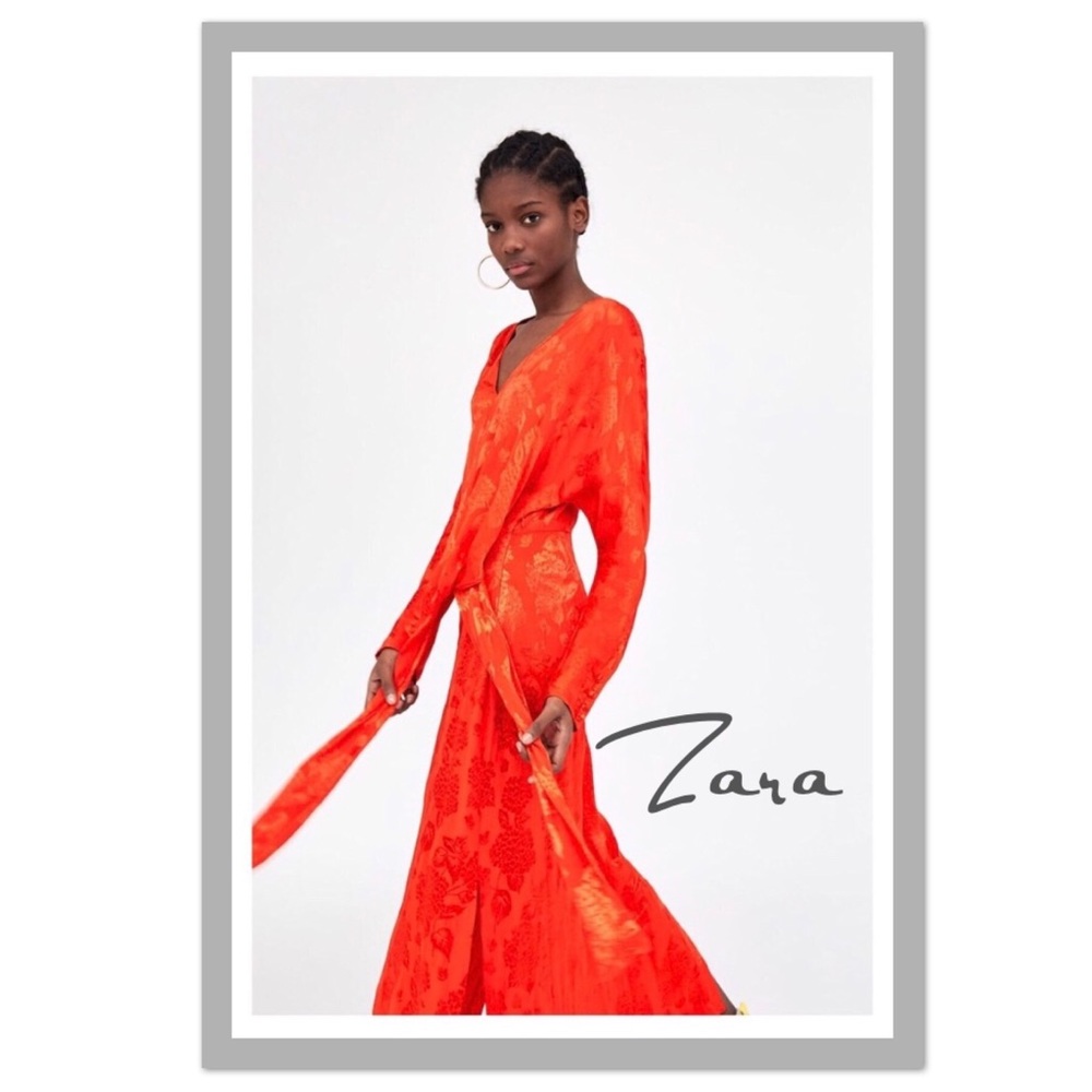 Host Pick! Zara Jacquard Dress With Knot - NWT